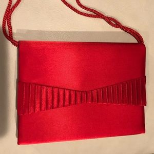 Nordstrom satin clutch, with pleated front.